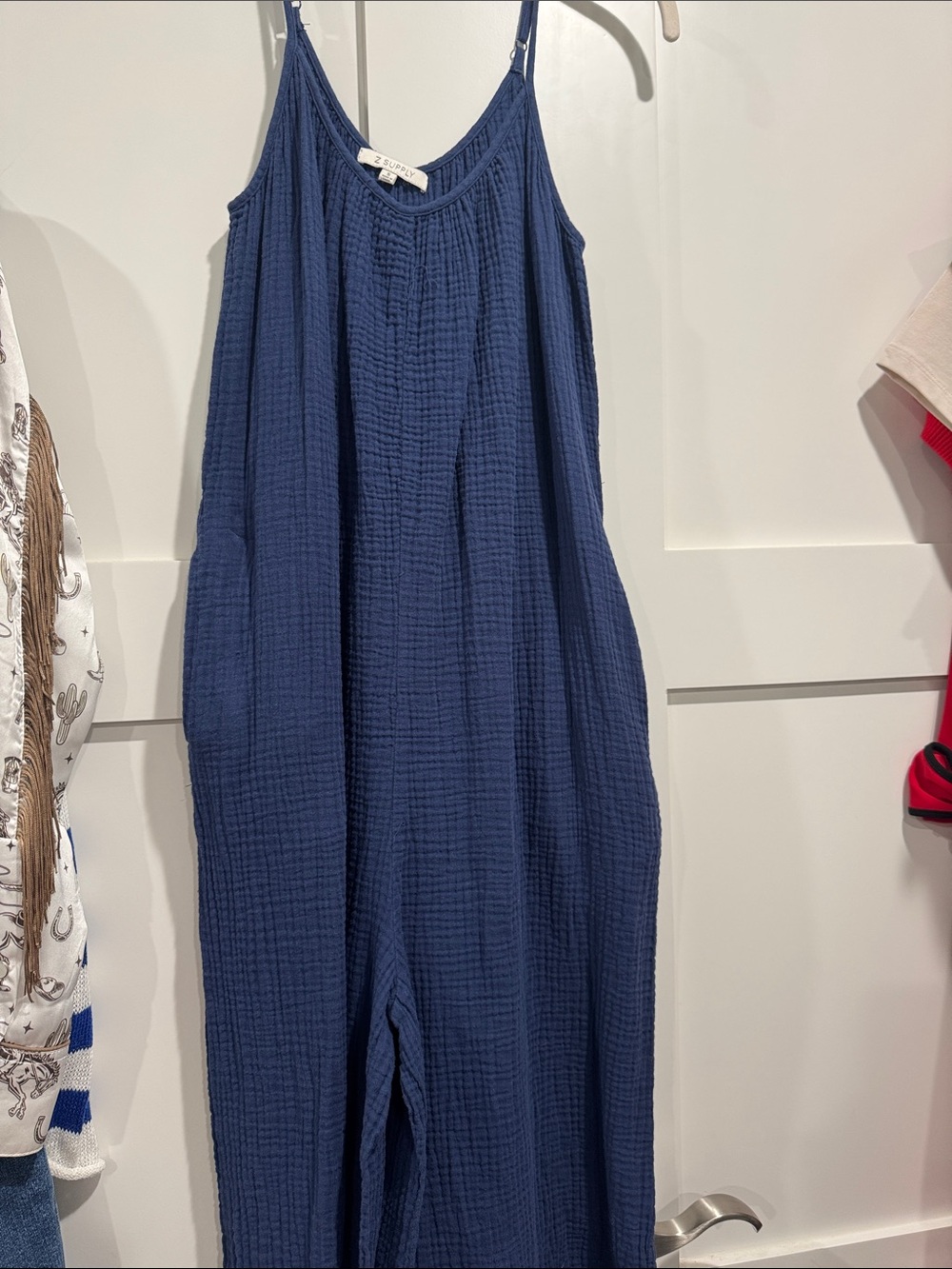 Z Supply Navy Jumpsuit with Adjustable Straps